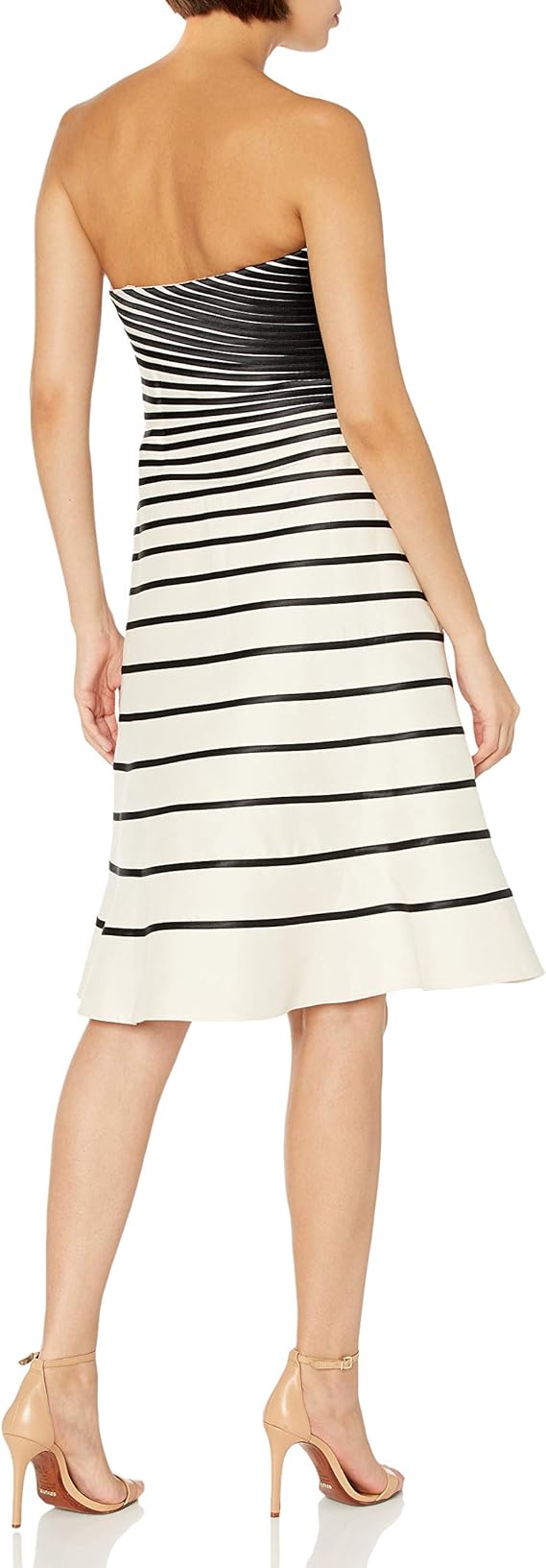 Halston Heritage Women's Fit and Flare Organic Notch Dress