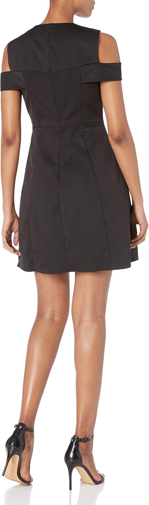 Halston Heritage Women's Fit and Flare Cold Shoulder Dress