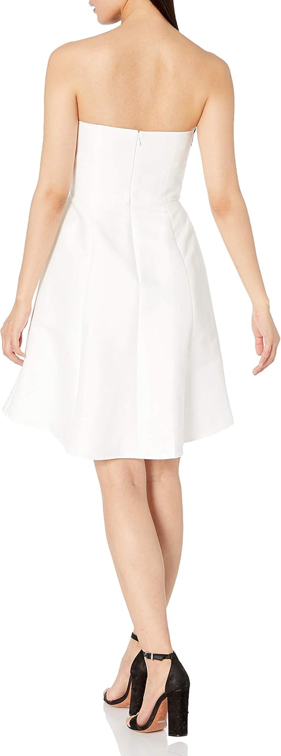 Halston Heritage Women's Fit and Flare Floral Applique Dress