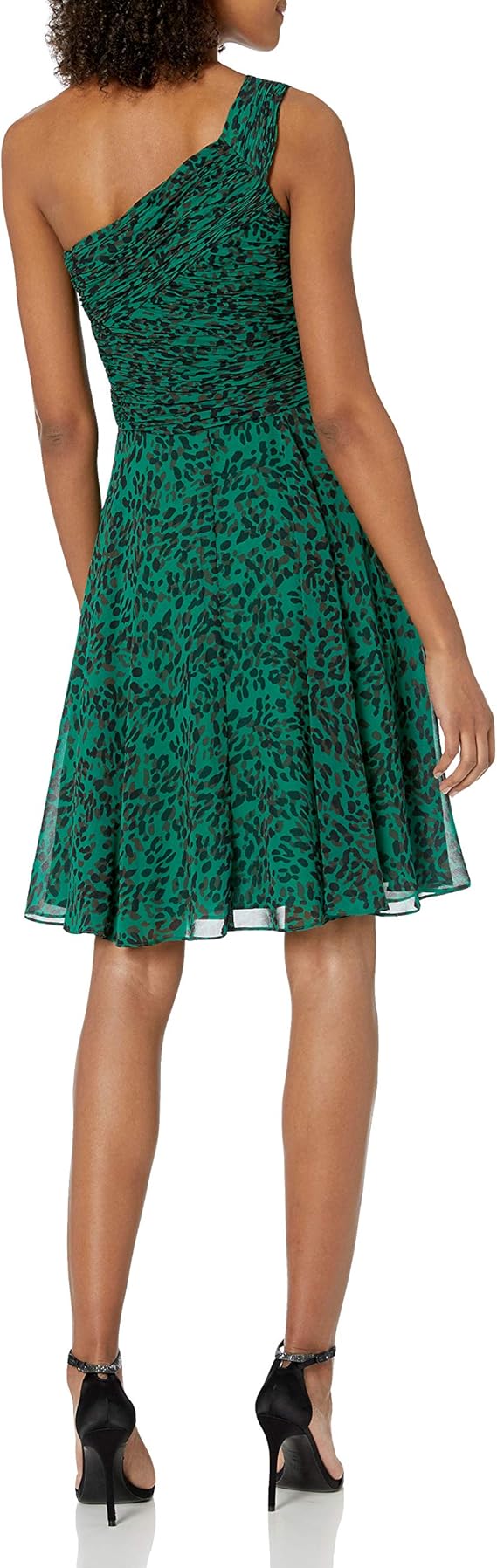 Halston Heritage Women's A-line Asymmetric Ruched Dress