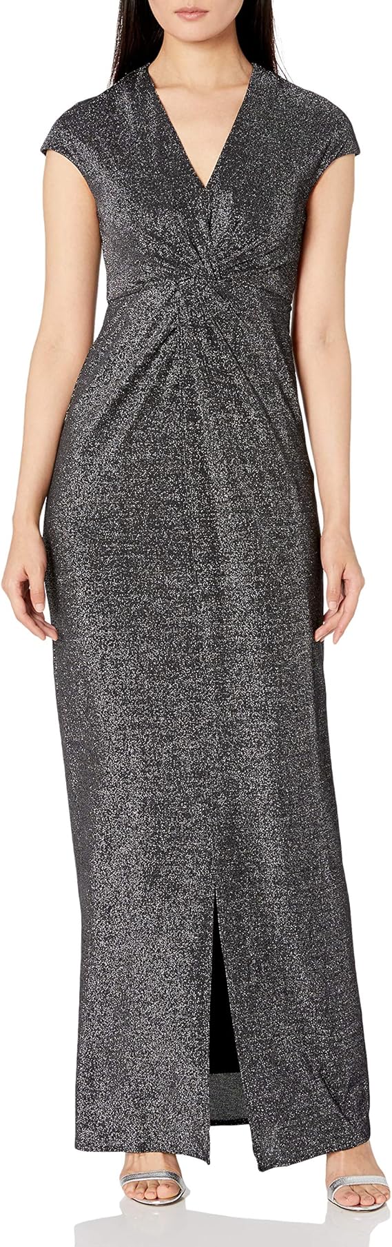 Halston Heritage Women's A-line Metallic Jersey Gown Riverton Enterprises Halston Heritage Women's A-line Metallic Jersey Gown Riverton Enterprises
