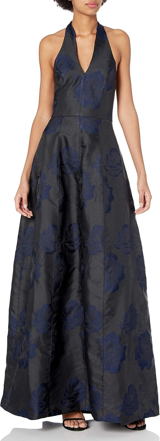 Halston Heritage Women's Ball Jacquard Gown