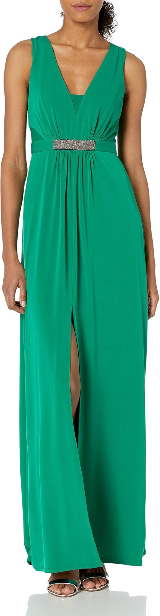 Halston Heritage Women's A-line Embellished Jersey Gown