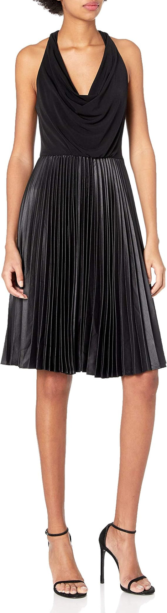 Halston Heritage Women's A-line Pleated Chintz Dress