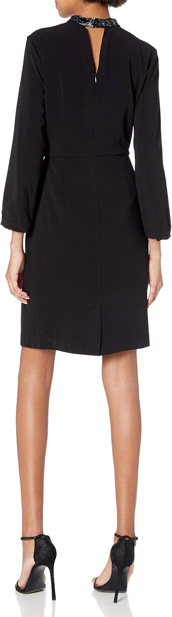 Halston Heritage Women's Pencil Embellished Neck Dress