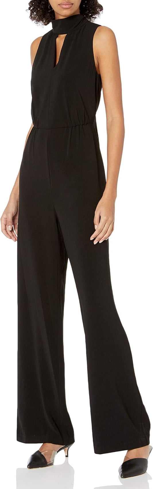 Halston Heritage womens Jumpsuit Mock Neck Jumpsuit